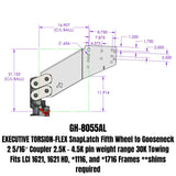 Gen-Y Executive Torsion-Flex Auto Latch 5th Wheel to Gooseneck 2-5/16in Coupler (2.5K-4.5K PW) - GH-8055AL