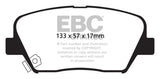 EBC 12+ Hyundai Azera 3.3 Redstuff Front Brake Pads - DP31863C