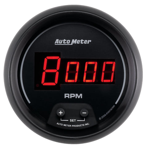 AutoMeter Gauge Tach 3-3/8in. 10K RPM In-Dash Digital Black Dial W/ Red Led - 6397