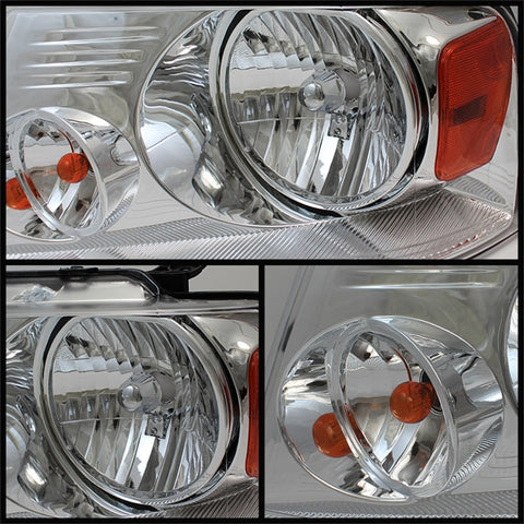 xTune Ford F150 04-08 Amber Crystal Headlights Chrome HD-JH-FF15004-AM-C - 5069825