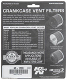 K&N Rubber Base Crankcase Vent Filter - Chrome 1in Flange ID x 2in OD x 1.5in Height - 62-1220