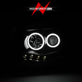 ANZO 2005-2011 Toyota Tacoma Projector Headlights w/ Halo Black - 121282