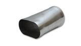 Vibrant 3.5in oval (Nominal) x 3.5in Round Transiton adapter T304 SS 6in long - 13171