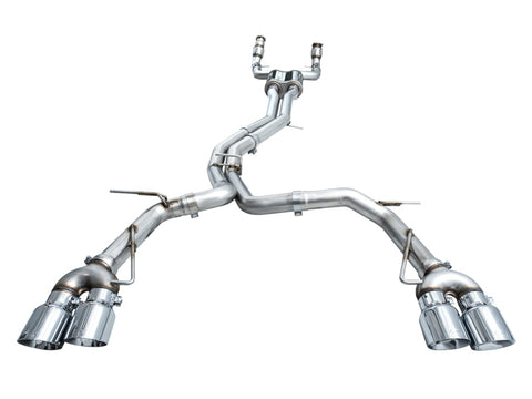 AWE Tuning 19-23 Audi C8 S6/S7 2.9T V6 AWD Track Edition Exhaust - Chrome Silver Tips - 3020-42101