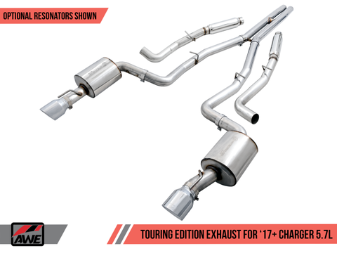 AWE Tuning 2017+ Dodge Charger 5.7L Track Edition Exhaust - Chrome Silver Tips - 3015-32120
