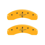 MGP 4 Caliper Covers Engraved Front 2015/Mustang Engraved Rear 2015/Bar & Pony Yellow fnsh black ch - 10204SMB2YL