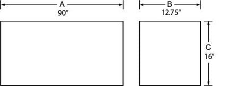 Tradesman Aluminum Top Mount L-Wing Box (90in.) - Brite - 8190T