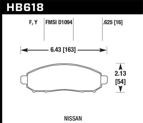 Hawk 05-10 Nissan Frontier / 05-07 Nissan Pathfinder / 09-10 Pathfinder 4.0L / 05-10 Nissan Xtrerra - HB618Y.625