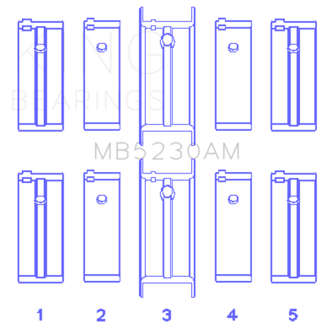 King Engine Bearings Nissan E15/E16/E13/E15ET (Size +1.0mm) Main Bearing Set - MB5230AM1.0