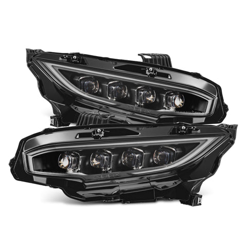 AlphaRex 16-21 Honda Civic NOVA-Series LED Proj Headlights Blk w/Activation Light & Seq.Sig / SB DRL - 880491