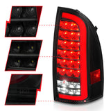 ANZO 05-15 Toyota Tacoma Full LED Tail Lights w/Light Bar Sequential Black Housing Smoke Lens - 311428