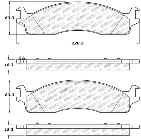 StopTech Sport Brake Pads w/Shims and Hardware - Front - 309.09650