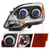 ANZO 2007-2008 GMC Acadia Crystal Headlight Chrome Amber(OE) - 111476