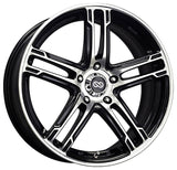 Enkei FD-05 17x7 5x100 40mm Offset 72.62 Bore Dia Black Machined Wheel - 434-770-8040BKM