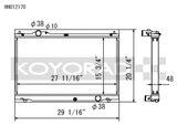 Koyo 08-11 Lexus IS-F 5.0L (AT) Radiator - HH012170