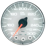 Autometer Spek-Pro Gauge Oil Temp 2 1/16in 300f Stepper Motor W/Peak & Warn Slvr/Chrm - P322218
