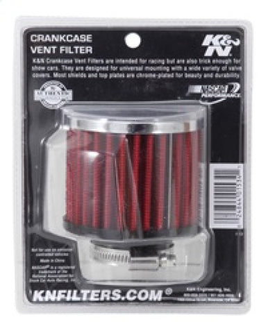 K&N 1.375 inch ID 3 inch OD 2.5 inch H Clamp On Crankcase Vent Filter - 62-1440