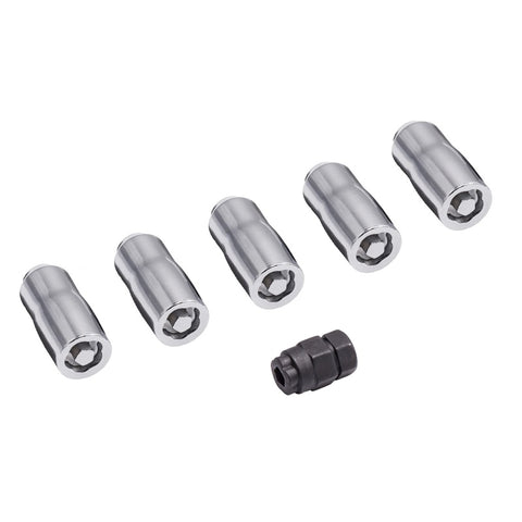 Rugged Ridge Wheel Lock Nut Set 5 Nuts w/Key Chrome M14-1.5 - 16715.31