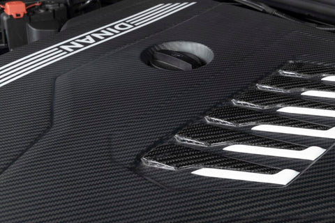 Dinan 19-26 BMW B58D (G01/G02/G20/G22/G23/G26/G42) Matte Carbon Fiber Engine Cover w/Gloss Accents - D590-0004