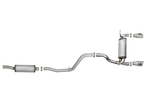 aFe Rebel Series 2.5in 409 SS Cat-Back Exhaust w/ Polished Tips 2018+ Jeep Wrangler (JL) V6 3.6L - 49-48066-P