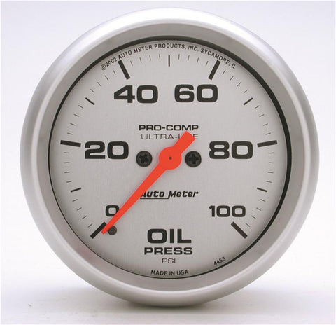 Autometer Ultra-Lite 66.7mm Full Sweep Electronic 0-100 PSI Oil Pressure Gauge - 4453