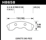 Hawk 06-10 Chevy Corvette (Improved Pad Design) Front HPS Sreet Brake Pads - HB658F.570
