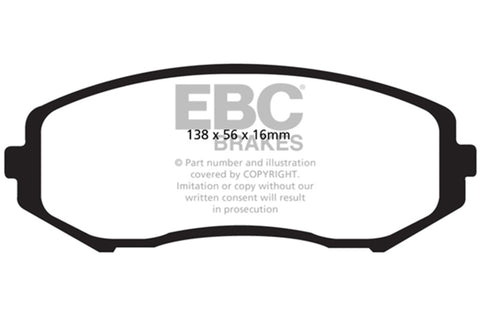 EBC 08-13 Suzuki Grand Vitara 2.4L Yellowstuff Front Brake Pads - DP41818R