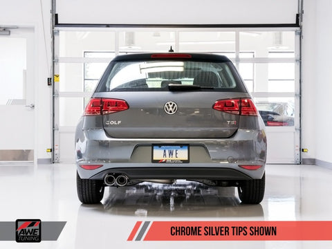 AWE Tuning VW MK7 Golf 1.8T Track Edition Exhaust w/Chrome Silver Tips (90mm) - 3020-22020