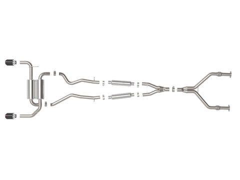 aFe 14-15 Infiniti Q50 (V37) V6 3.7L Takeda 2-1/2in SS Cat-Back Exhaust System w/ Carbon Fiber Tips - 49-36136-C