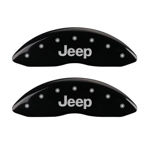MGP Front set 2 Caliper Covers Engraved Front JEEP Black finish silver ch - 42011FJEPBK