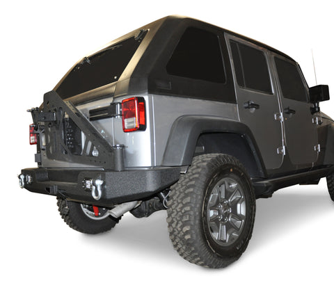 DV8 Offroad 07-18 Jeep Wrangler JK Full Length Rear Bumper w/ Light Holes - RBSTTB-11