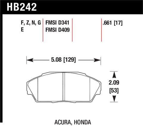 Hawk HP+ Street Brake Pads - HB242N.661