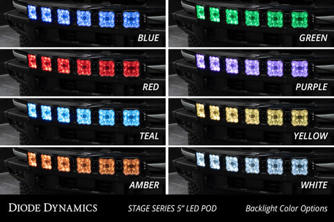 Diode Dynamics Bronco SS5 6-Pod CrossLink Grille Lightbar Kit Sport - Yellow Combo - DD7236