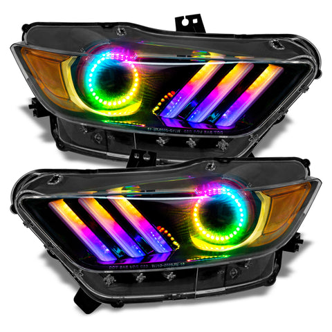 Oracle 15-17 Ford Mustang V6/GT/Shelby Dynamic DRL w/ Halo Kit - ColorSHIFT - Dynamic - 1335-332