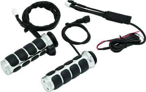 Kuryakyn Heated ISO Grips Throttle-By-Wire Chrome - 6470