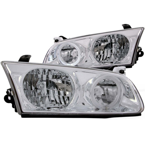 ANZO 2000-2001 Toyota Camry Crystal Headlights w/ Halo Chrome - 121124