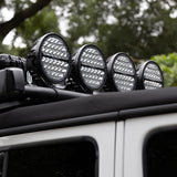 Go Rhino Xplor Blackout Series Round Single LED Spot Light Kit w/DRL (Surface Mount) 9in. - Blk - 751700911SRS
