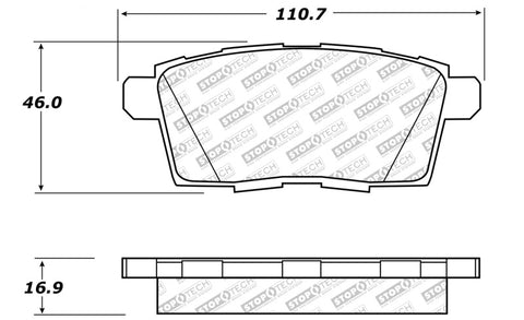 StopTech 07-15 Mazda CX-5/CX-7/CX-9 Street Brake Pads w/Hardware - Rear - 305.12590