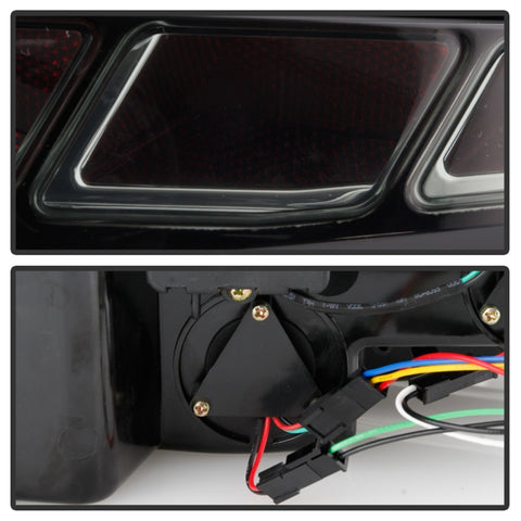 Spyder 10-12 Ford Mustang Light Bar Seq Turn Signal LED Tail Lights - Smoke ALT-YD-FM10-LED-SM - 5085115