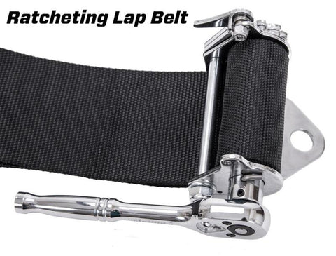 PRP 5.2 Cam-Lock Harness w/ Ratchet Lap Belt - Black - SB5.2CAMRT
