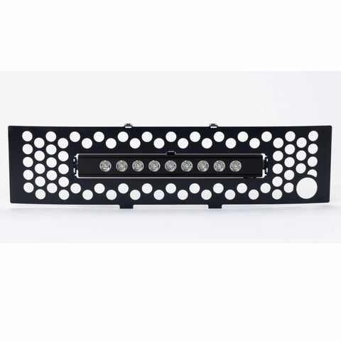 Putco 11-14 Ford F-150 - EcoBoost Bumper Grille Inserts - Black SS Punch w/ 10in Luminix Light Bar - 88182L
