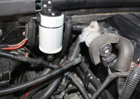 J&L 99-04 Ford Lightning Passenger Side Oil Separator 3.0 - Clear Anodized - 3027P-C