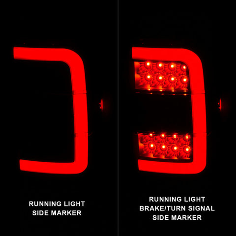 ANZO 01-11 Ford Ranger LED Taillights - Black Housing w/ Smoke Lens & Light Bar - 311391