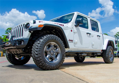 N-Fab RKR Step System 2019 Jeep Wrangler JT 4 Door Truck Full Length - Tex. Black - 1.75in - J194TRKRS4