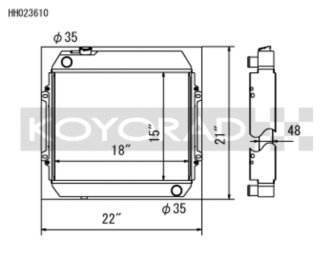Koyo 68-72 Nissan Skyline L20 I6 MT (KGC10) Radiator (SK-C13 Required) - HH023610