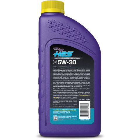 Royal Purple HPS Synthetic High Performance Street 5W30 Motor Oil - 1 Quart - 36530