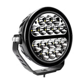 Go Rhino Xplor Blackout Series Round LED Spot Light Beam w/DRL (Surface/Thread Stud Mnt) 7in. - Blk - 750800711SRS