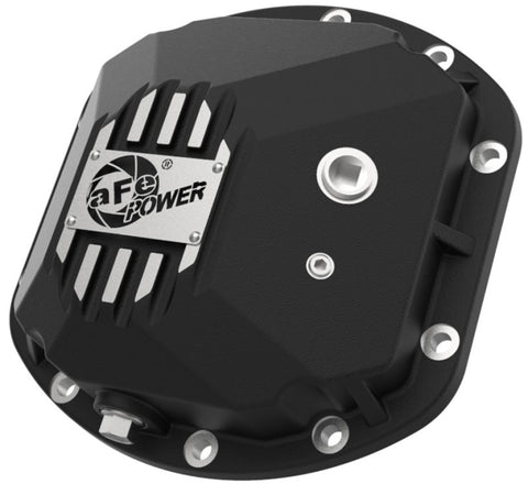 aFe Street Series Dana 30Front Differential Cover Black w/ Machined Fins 97-18 Jeep Wrangler - 46-71130B