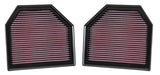 K&N Replacement Air Filter for 11-14 BMW M5/M6 4.4L V8 / 2015 M4/M3 3.0L I6  (2 per box) - 33-2488