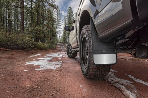 Husky Liners Universal 12in Wide Black Rubber Rear Mud Flaps w/o Weight - 55100